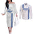 Custom Greece Football Couples Matching Off The Shoulder Long Sleeve Dress and Long Sleeve Button Shirt Go Ethniki - Sporty Style