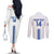 Custom Greece Football Couples Matching Off The Shoulder Long Sleeve Dress and Long Sleeve Button Shirt Go Ethniki - Sporty Style