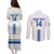 Custom Greece Football Couples Matching Puletasi and Long Sleeve Button Shirt Go Ethniki - Sporty Style - Wonder Print Shop