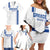 Custom Greece Football Family Matching Off Shoulder Short Dress and Hawaiian Shirt Go Ethniki - Sporty Style - Wonder Print Shop