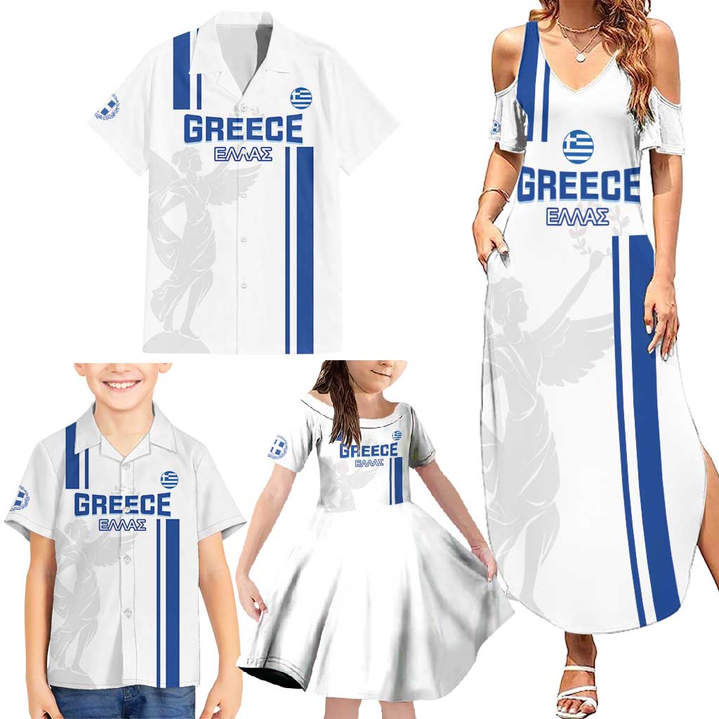 Custom Greece Football Family Matching Summer Maxi Dress and Hawaiian Shirt Go Ethniki - Sporty Style - Wonder Print Shop