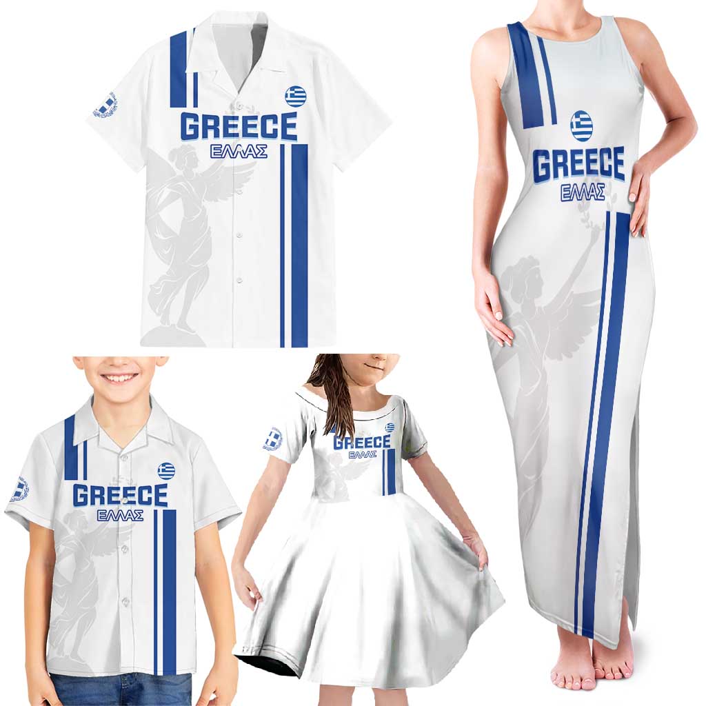 Custom Greece Football Family Matching Tank Maxi Dress and Hawaiian Shirt Go Ethniki - Sporty Style - Wonder Print Shop