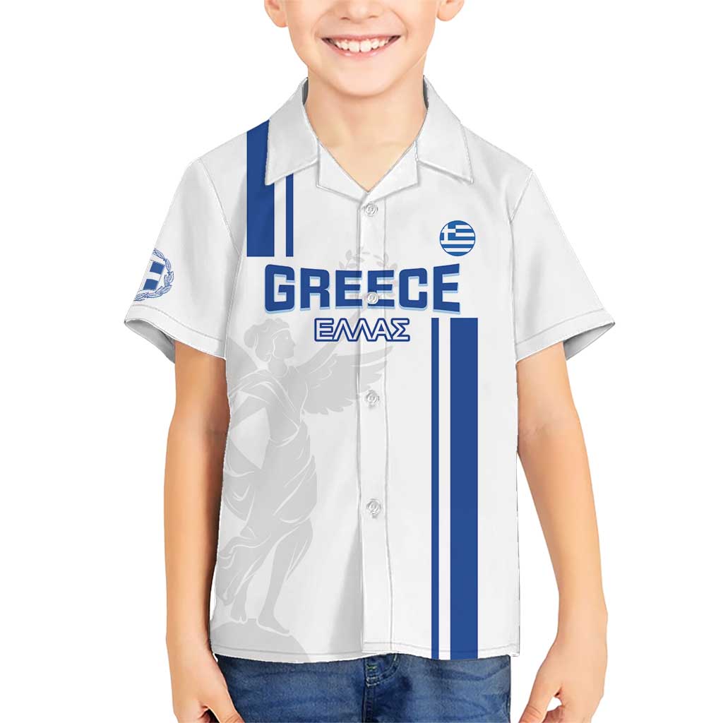 Custom Greece Football Kid Hawaiian Shirt Go Ethniki - Sporty Style - Wonder Print Shop