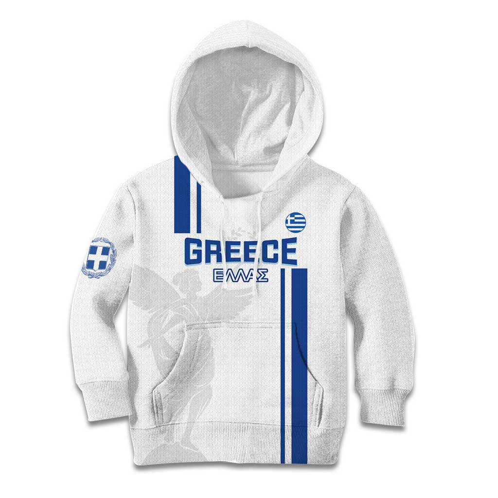 Custom Greece Football Kid Hoodie Go Ethniki - Sporty Style - Wonder Print Shop