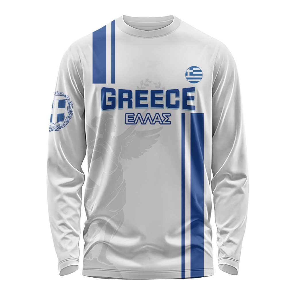 Custom Greece Football Long Sleeve Shirt Go Ethniki - Sporty Style - Wonder Print Shop