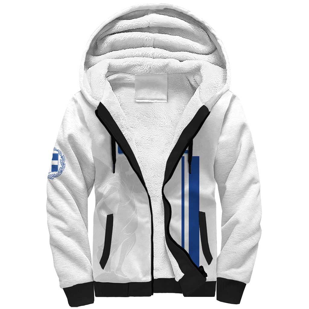 Custom Greece Football Sherpa Hoodie Go Ethniki - Sporty Style - Wonder Print Shop