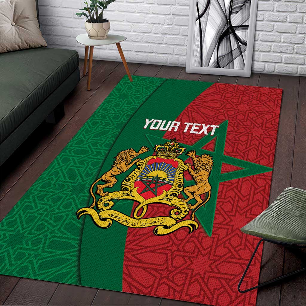 Personalised Morocco Area Rug Moroccan Green Star With Moorish Pattern