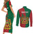 Personalised Morocco Couples Matching Short Sleeve Bodycon Dress and Long Sleeve Button Shirt Moroccan Green Star With Moorish Pattern