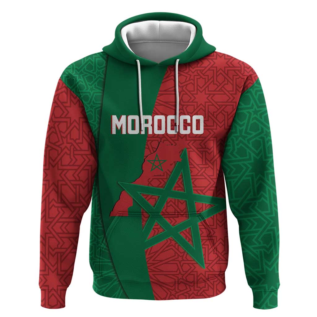 Personalised Morocco Hoodie Moroccan Green Star With Moorish Pattern