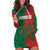 Personalised Morocco Hoodie Dress Moroccan Green Star With Moorish Pattern - Wonder Print Shop