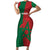 Personalised Morocco Short Sleeve Bodycon Dress Moroccan Green Star With Moorish Pattern - Wonder Print Shop