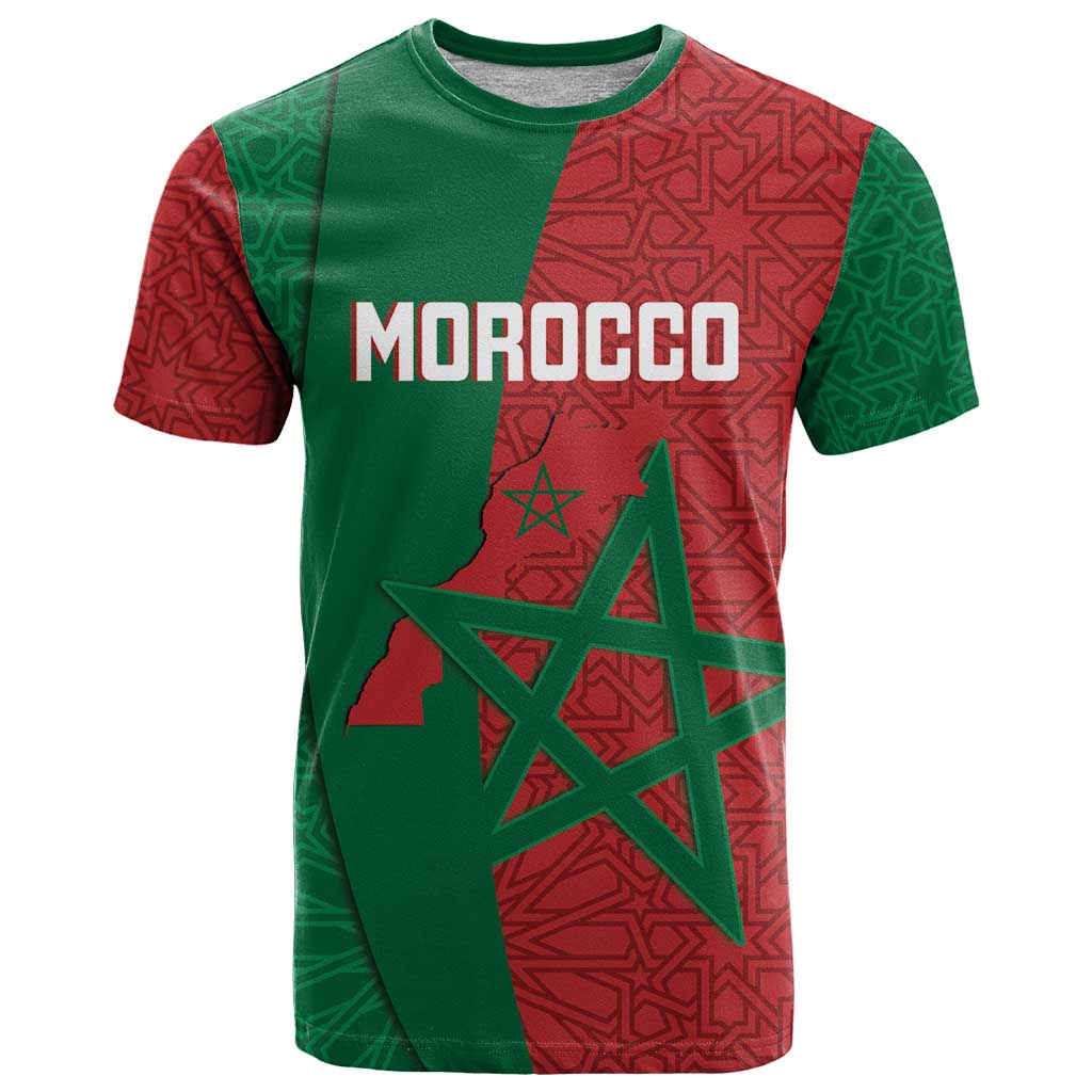 Personalised Morocco T Shirt Moroccan Green Star With Moorish Pattern