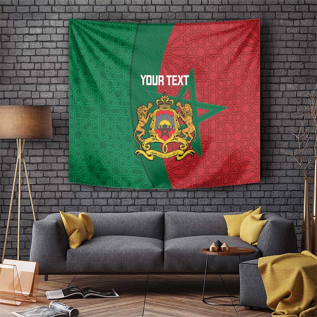 Personalised Morocco Tapestry Moroccan Green Star With Moorish Pattern