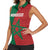 Personalised Morocco Women Sleeveless Polo Shirt Moroccan Green Star With Moorish Pattern