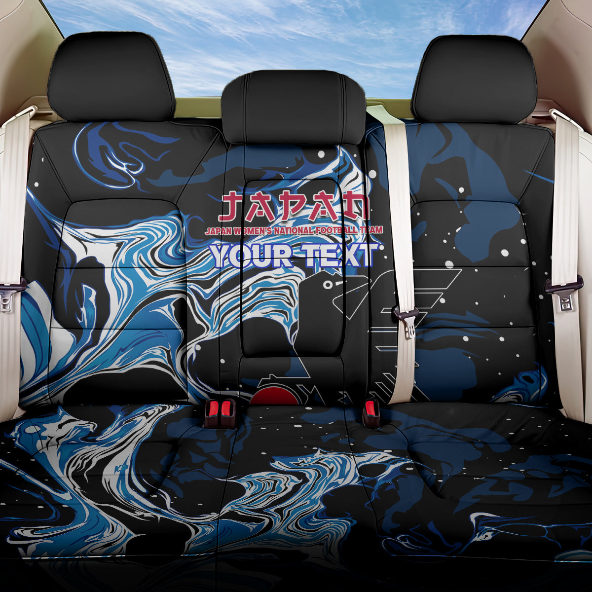 Custom Japan Football Back Car Seat Cover 2024 Nadeshiko Go Champions - Wonder Print Shop