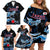 Custom Japan Football Family Matching Off Shoulder Short Dress and Hawaiian Shirt 2024 Nadeshiko Go Champions - Wonder Print Shop