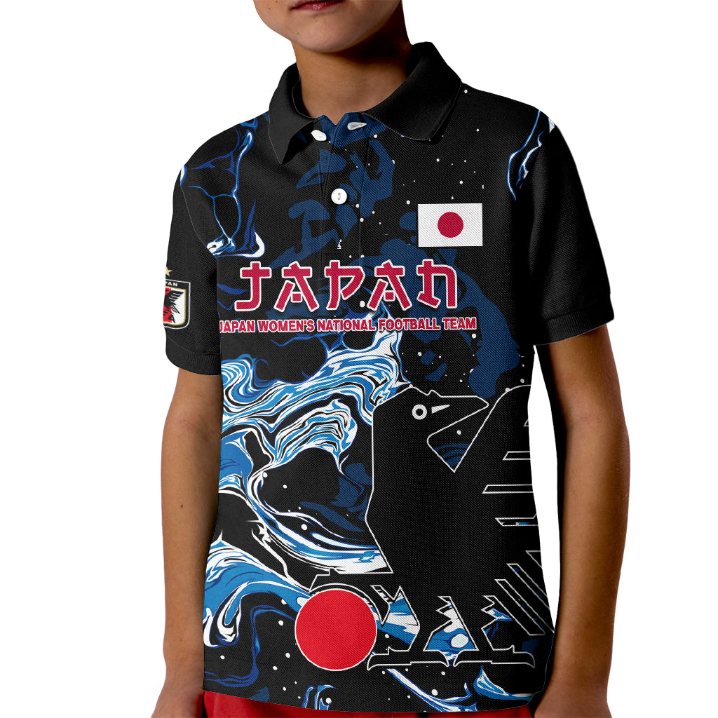 Custom Japan Football Kid Polo Shirt 2024 Nadeshiko Go Champions - Wonder Print Shop