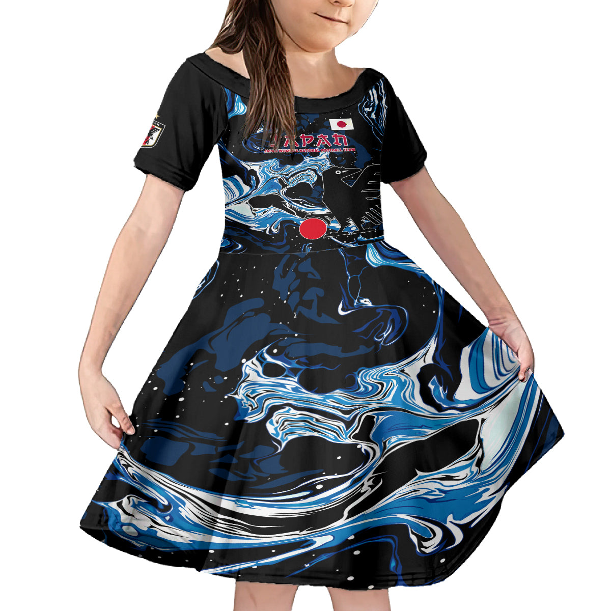 Custom Japan Football Kid Short Sleeve Dress 2024 Nadeshiko Go Champions - Wonder Print Shop