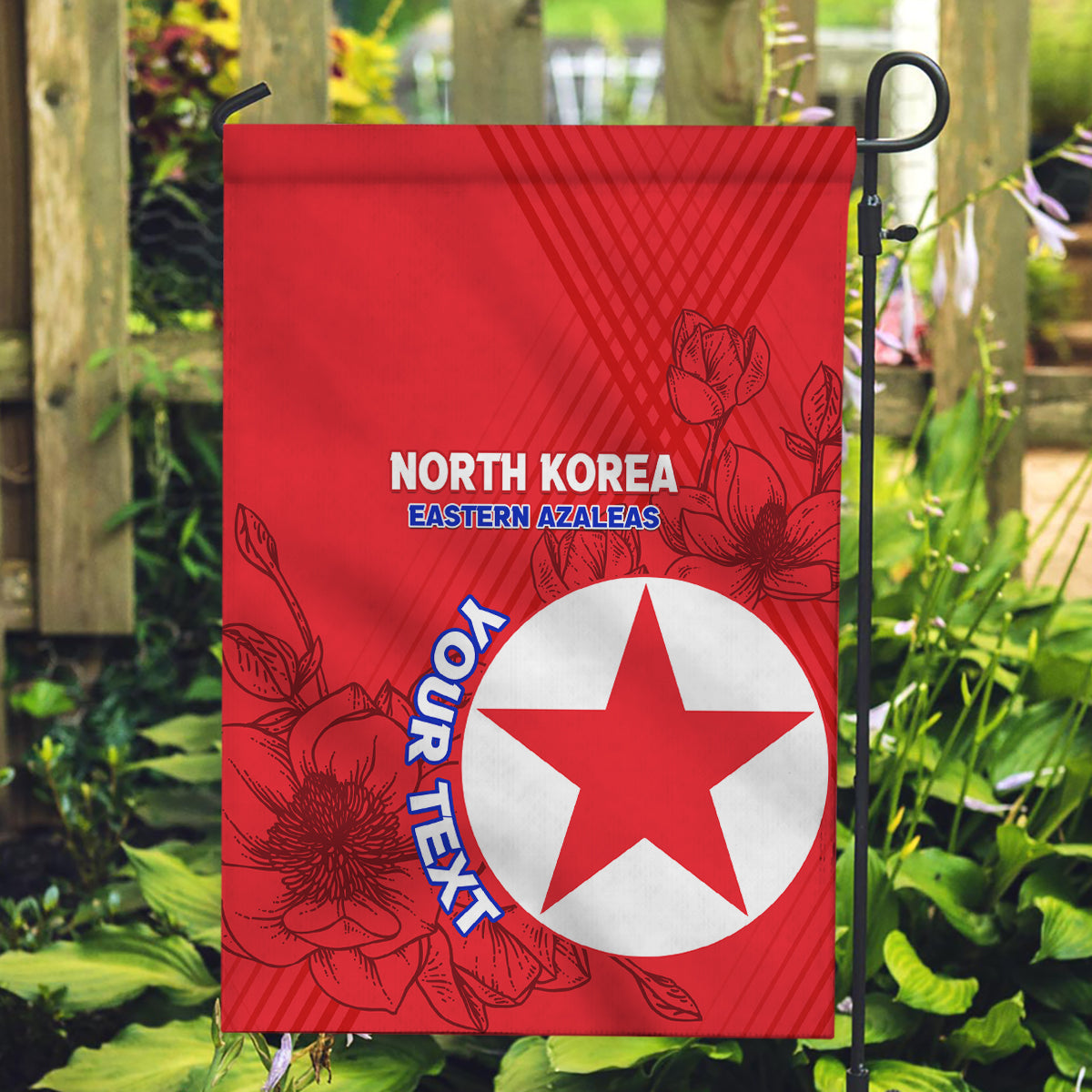 Custom North Korea Football Garden Flag 2024 Go Eastern Azaleas Magnolia Flowers - Wonder Print Shop