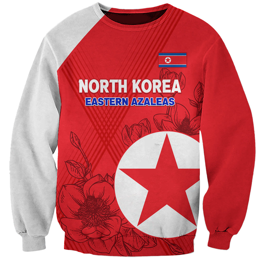 Custom North Korea Football Sweatshirt 2024 Go Eastern Azaleas Magnolia Flowers - Wonder Print Shop