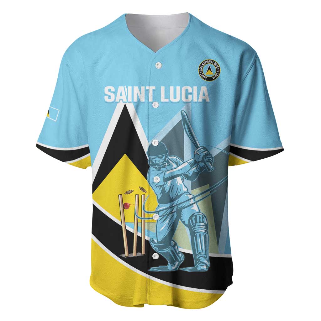 Custom Saint Lucia Cricket Baseball Jersey Go Champions - National Color - Wonder Print Shop