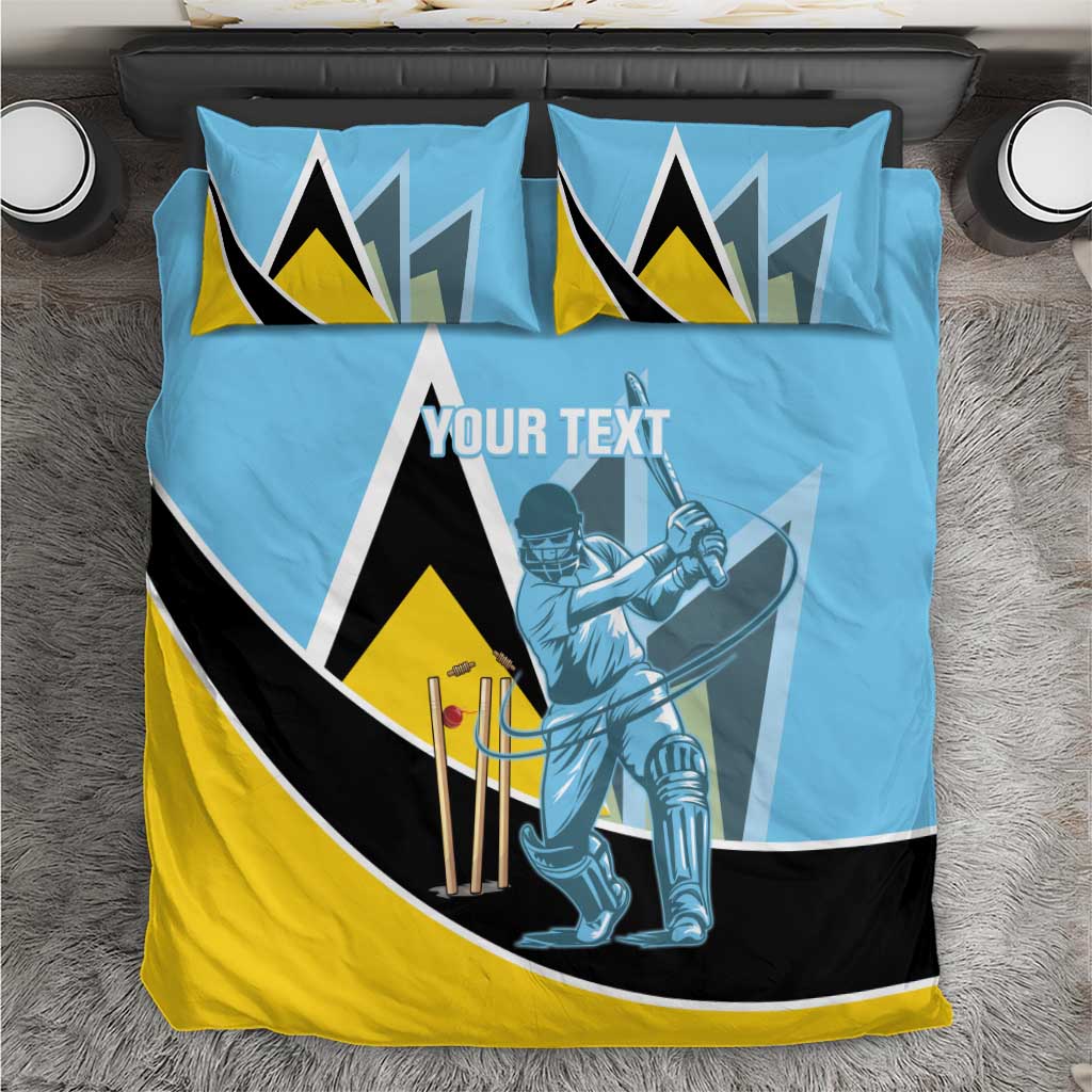 Custom Saint Lucia Cricket Bedding Set Go Champions - National Color - Wonder Print Shop