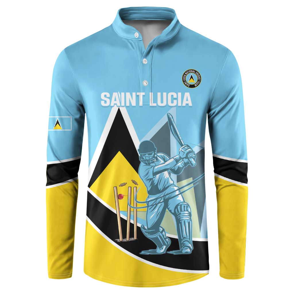 Custom Saint Lucia Cricket Button Sweatshirt Go Champions - National Color - Wonder Print Shop