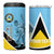 Personalized Saint Lucia Cricket 4 in 1 Can Cooler Tumbler Go Champions - National Color - Wonder Print Shop