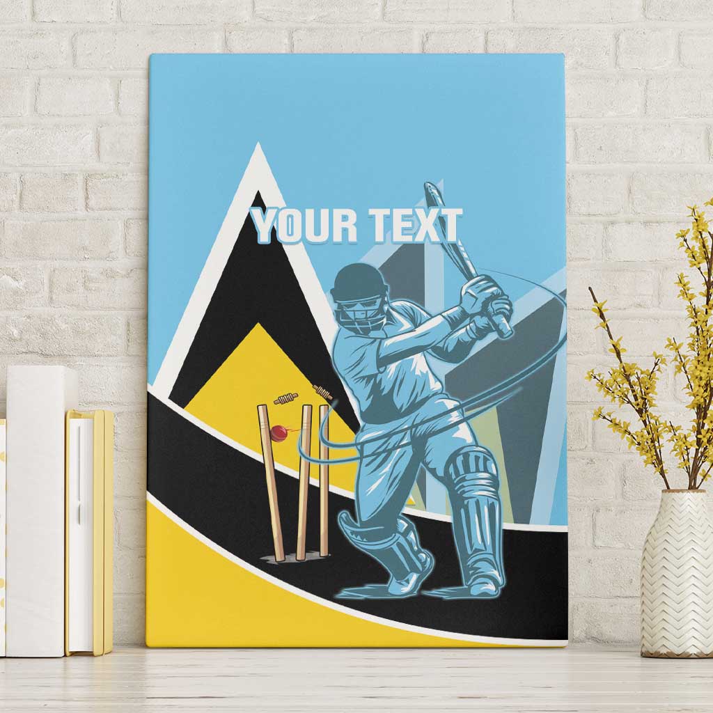 Custom Saint Lucia Cricket Canvas Wall Art Go Champions - National Color - Wonder Print Shop