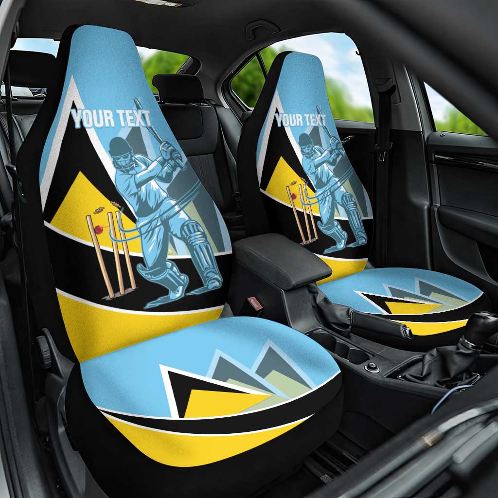 Custom Saint Lucia Cricket Car Seat Cover Go Champions - National Color - Wonder Print Shop