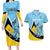 Custom Saint Lucia Cricket Couples Matching Long Sleeve Bodycon Dress and Hawaiian Shirt Go Champions - National Color