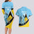 Custom Saint Lucia Cricket Couples Matching Long Sleeve Bodycon Dress and Hawaiian Shirt Go Champions - National Color