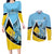 Custom Saint Lucia Cricket Couples Matching Long Sleeve Bodycon Dress and Long Sleeve Button Shirt Go Champions - National Color