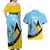 Custom Saint Lucia Cricket Couples Matching Off Shoulder Maxi Dress and Hawaiian Shirt Go Champions - National Color