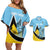 Custom Saint Lucia Cricket Couples Matching Off Shoulder Short Dress and Hawaiian Shirt Go Champions - National Color