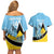 Custom Saint Lucia Cricket Couples Matching Off Shoulder Short Dress and Hawaiian Shirt Go Champions - National Color