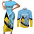 Custom Saint Lucia Cricket Couples Matching Short Sleeve Bodycon Dress and Long Sleeve Button Shirt Go Champions - National Color