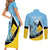 Custom Saint Lucia Cricket Couples Matching Short Sleeve Bodycon Dress and Long Sleeve Button Shirt Go Champions - National Color