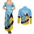 Custom Saint Lucia Cricket Couples Matching Summer Maxi Dress and Long Sleeve Button Shirt Go Champions - National Color