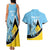 Custom Saint Lucia Cricket Couples Matching Tank Maxi Dress and Hawaiian Shirt Go Champions - National Color