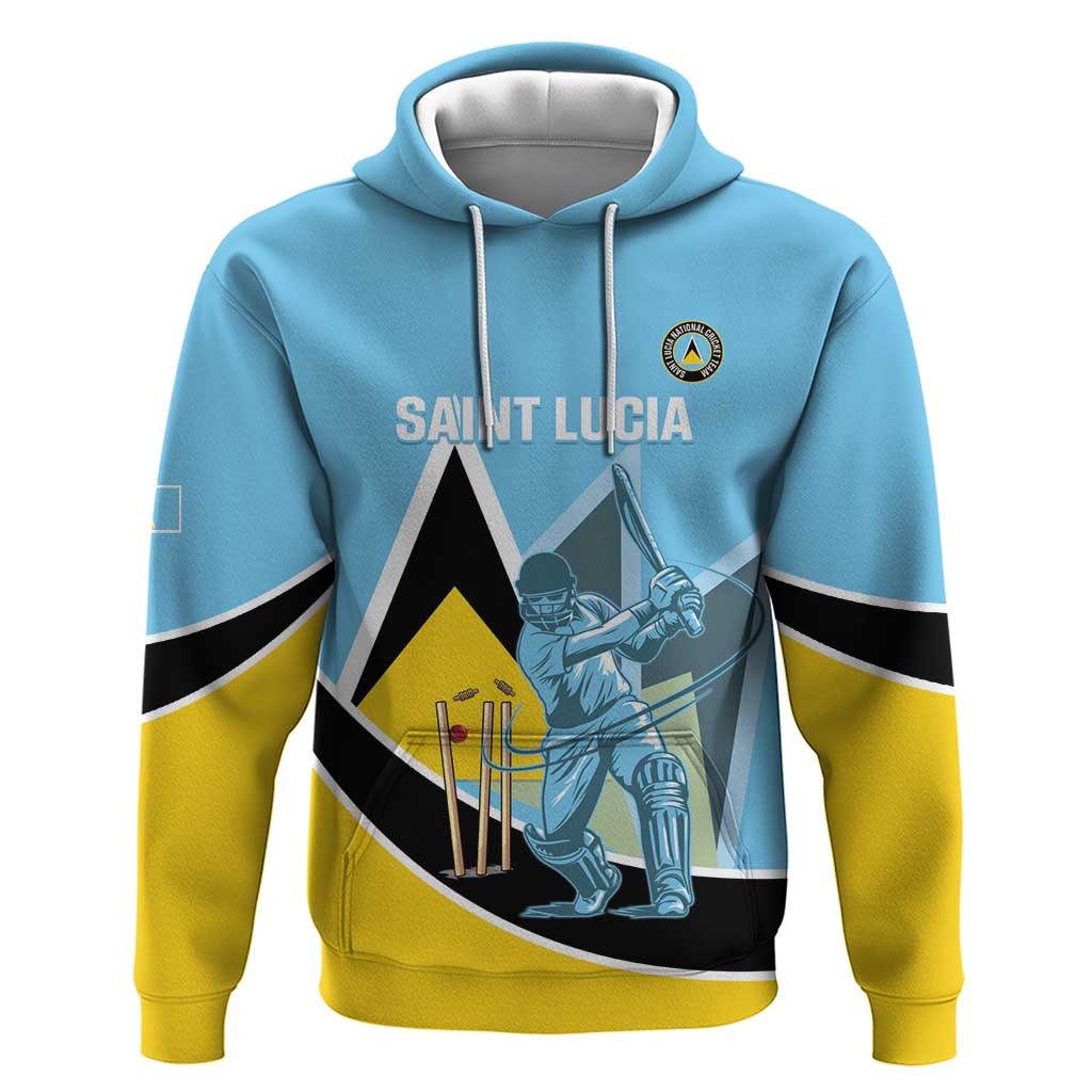 Custom Saint Lucia Cricket Hoodie Go Champions - National Color - Wonder Print Shop