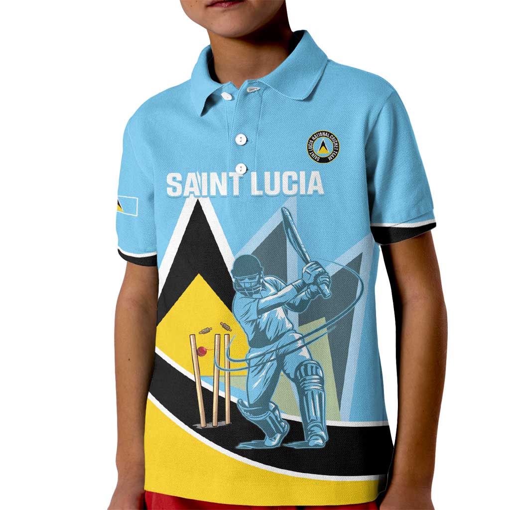 Custom Saint Lucia Cricket Kid Polo Shirt Go Champions - National Color - Wonder Print Shop