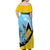 Custom Saint Lucia Cricket Off Shoulder Maxi Dress Go Champions - National Color - Wonder Print Shop