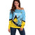 Custom Saint Lucia Cricket Off Shoulder Sweater Go Champions - National Color