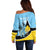 Custom Saint Lucia Cricket Off Shoulder Sweater Go Champions - National Color