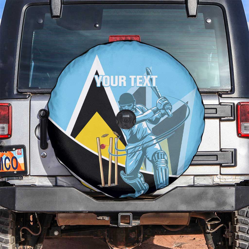 Custom Saint Lucia Cricket Spare Tire Cover Go Champions - National Color - Wonder Print Shop