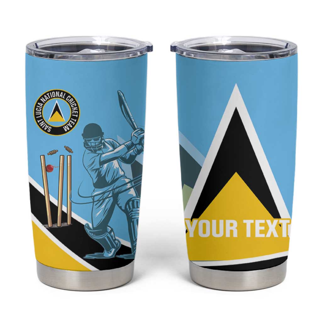 Personalized Saint Lucia Cricket Tumbler Cup Go Champions - National Color - Wonder Print Shop