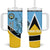 Personalized Saint Lucia Cricket Tumbler With Handle Go Champions - National Color - Wonder Print Shop