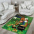 Happy Saint Patrick's Day Area Rug Leprechaun With Irish Harp - Shamrock Pattern - Wonder Print Shop