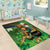 Happy Saint Patrick's Day Area Rug Leprechaun With Irish Harp - Shamrock Pattern - Wonder Print Shop